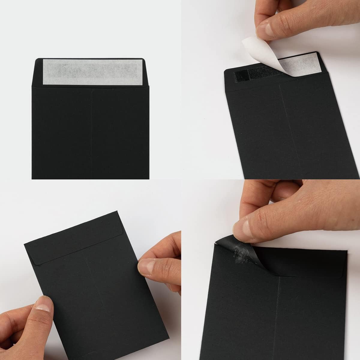 100 Pack Seed Envelopes Self-Adhesive Small Coin Envelopes Seed Storage Packets for Garden, Office or Wedding Gift (Black, 3 1/4 ×4 1/2 inches)