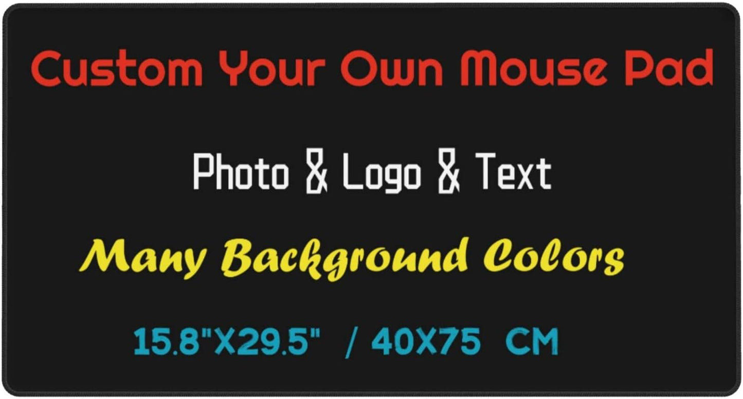 Custom Personalized Extra Large Mouse Pad with Photo Logo Text, Design Your Own Desk Mat for Desktop Gaming, Cool Extended Desk Mat, Water Resist Desk Pad for Keyboard Laptop for Kids Adults Teens