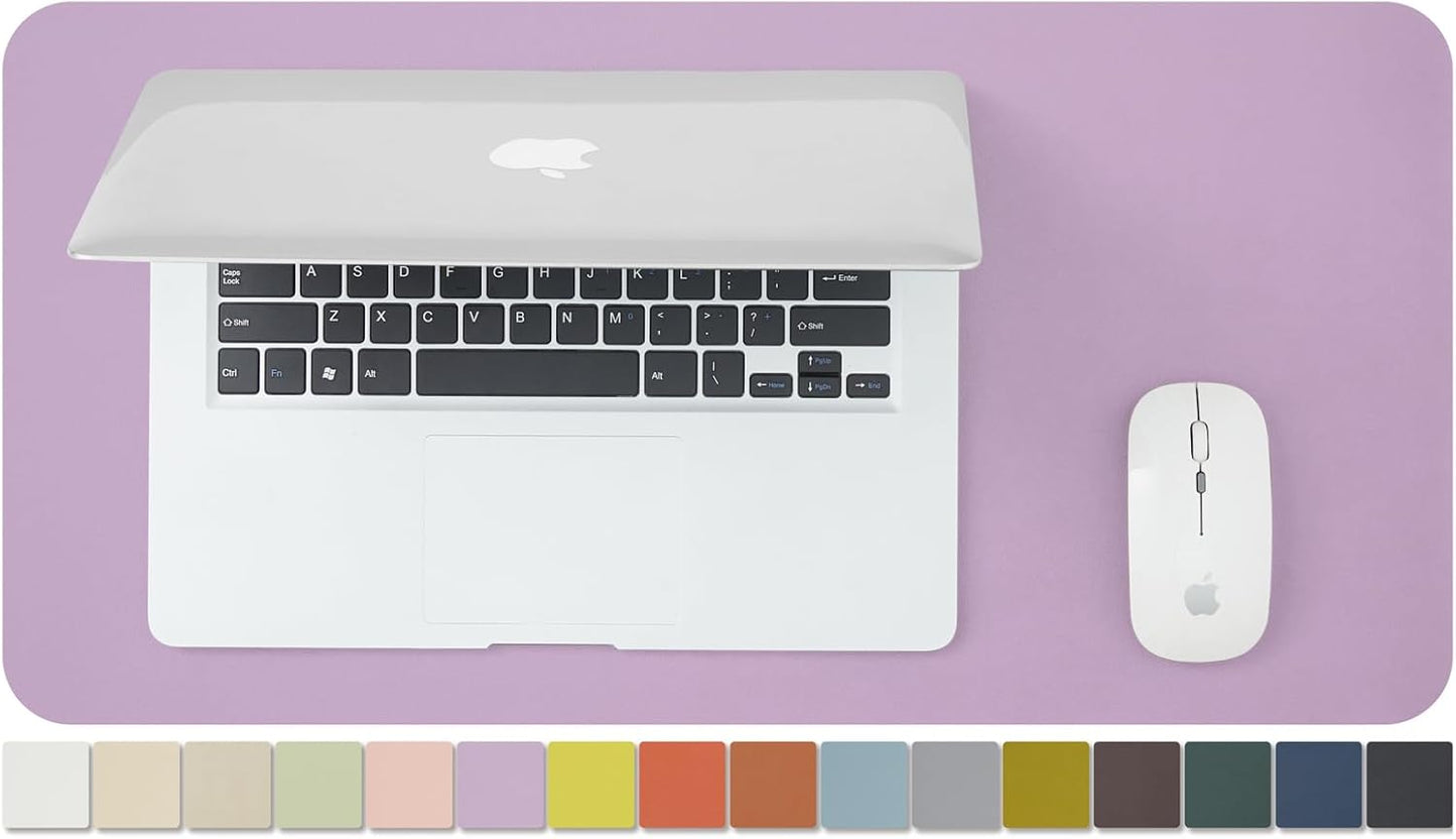 Compact Leather Desk Mat - Small Non-Slip PU Desk Pad for Office and Home - Desk Organization and Accessories - Ideal for Large Mouse Pad and Small Desk Mats on Top of Desks (Purple,23.6"x 11.8")