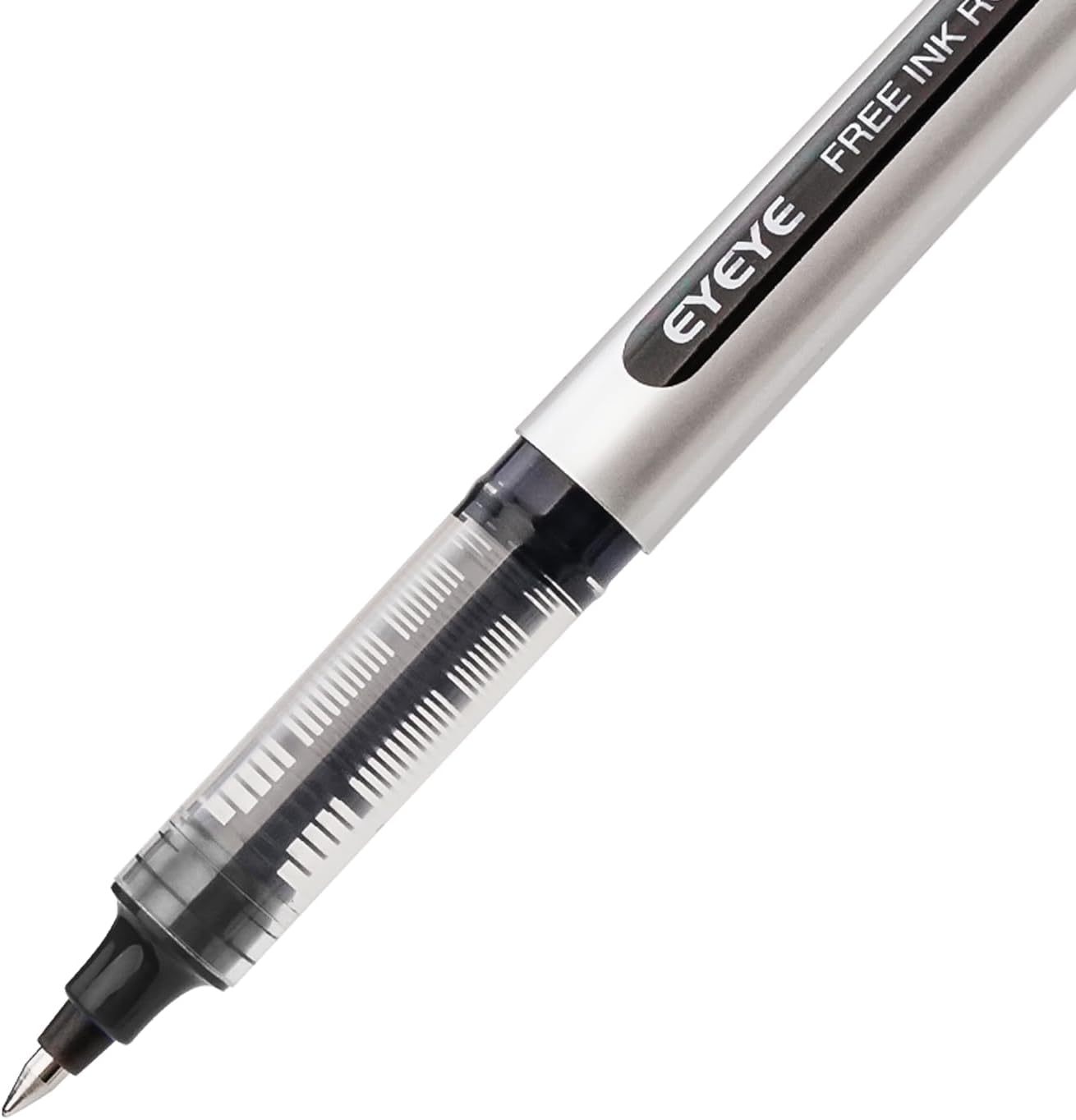 EYEYE 0.5mm Black Rollerball Pens 25 Pack, Extra Fine Point Roller Ball Pen Quick Dry, Liquid Ink Pens Fine Point Smooth Writing Pen for Journaling, Note Taking, Office, School Supplies