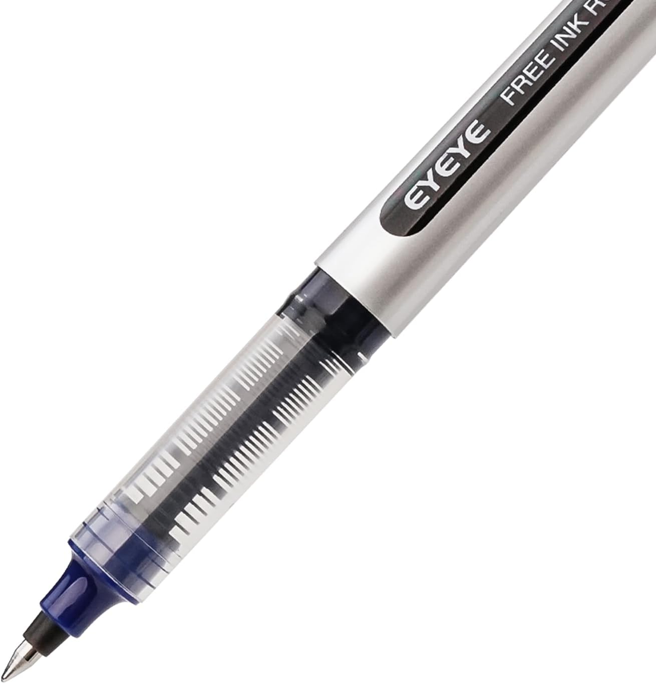 EYEYE 25 Pack 0.5mm Blue Rollerball Pens Extra Fine Point Quick Dry, Liquid Ink Pens Fine Point Smooth Writing Pen for Journaling, Note Taking, Office, School Supplies