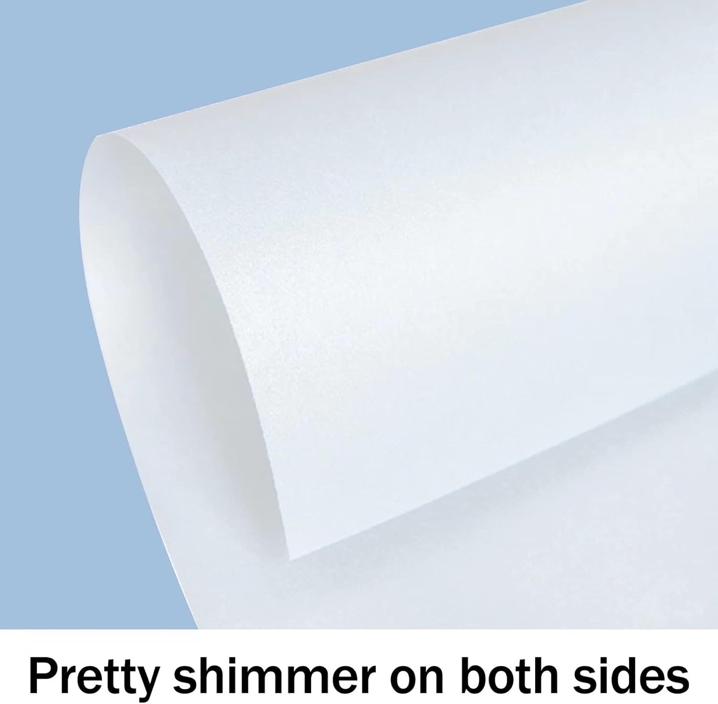 100 Sheets White Shimmer Cardstock 8.5 x 11 Certificate Paper, Goefun 80lb Pearlescent Paper for Invitations, Certificates, Crafts, DIY Cards