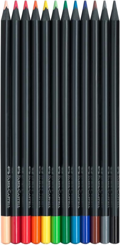 Faber-Castell Black Edition Colored Pencils: 12 Classic