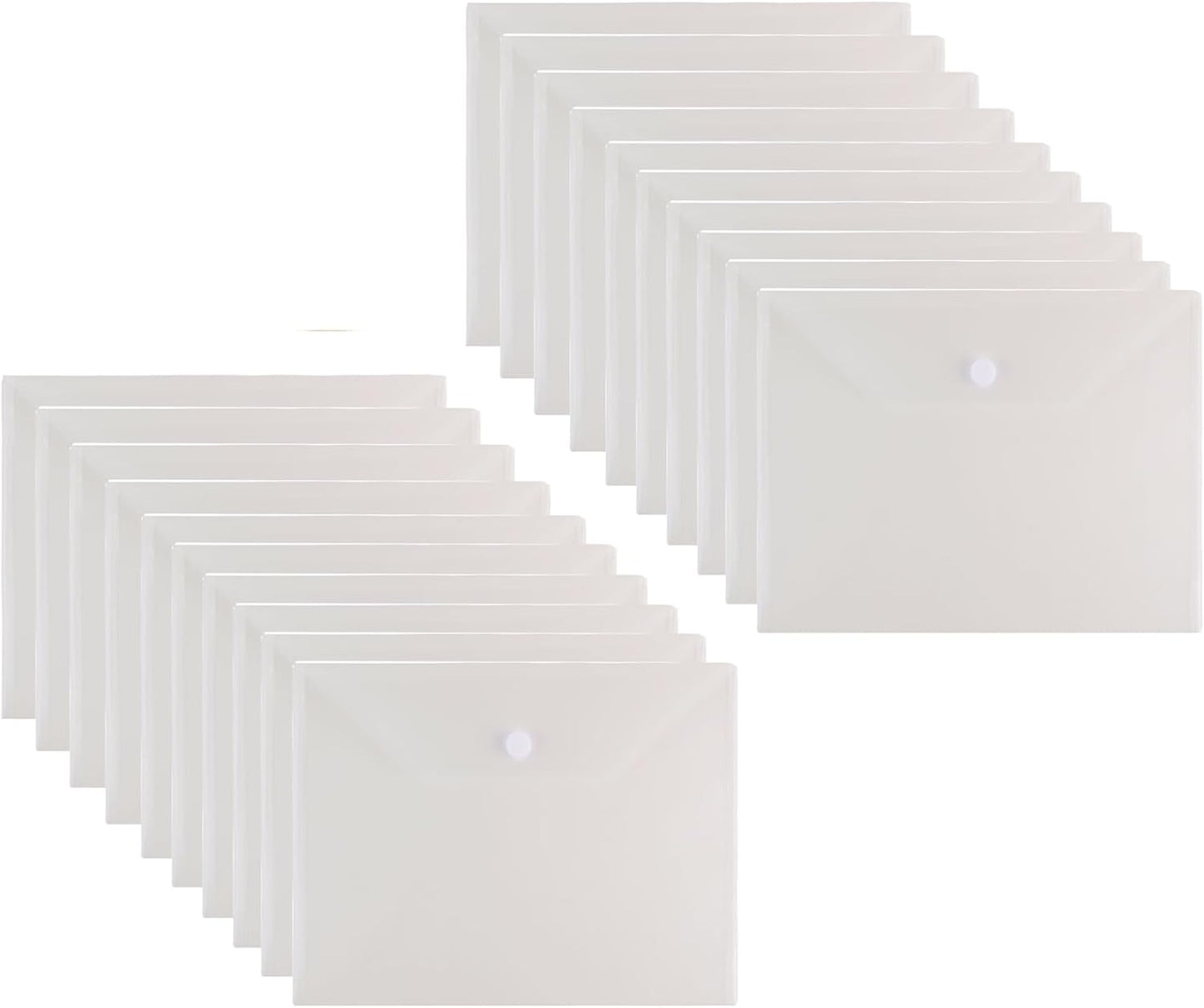 11 x 14 Large Clear Plastic Envelopes Document File Storage Holder 20 Pack Hook Loop Closure