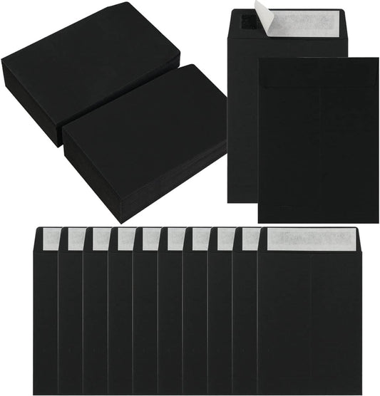 100 Pack Seed Envelopes Self-Adhesive Small Coin Envelopes Seed Storage Packets for Garden, Office or Wedding Gift (Black, 3 1/4 ×4 1/2 inches)