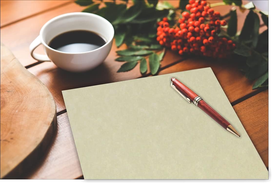 150 Natural Colored Parchment 65lb Cover Paper Sheets -9X12 Inches Frame and Sketch Pad Size - Printable Old Parchment Antique Look for Calligraphy, Scrolls, Invitations, Certificates