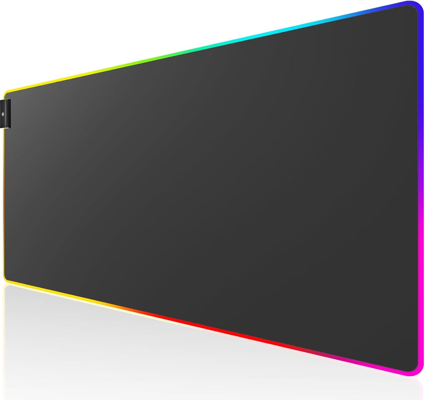 KTRIO RGB Large Gaming Mouse Pad with Stitched Edges, Superior Micro-Weave Cloth, Non-Slip Base, Water Resist Coating, 31.5 x 15.7 in, RGB Black