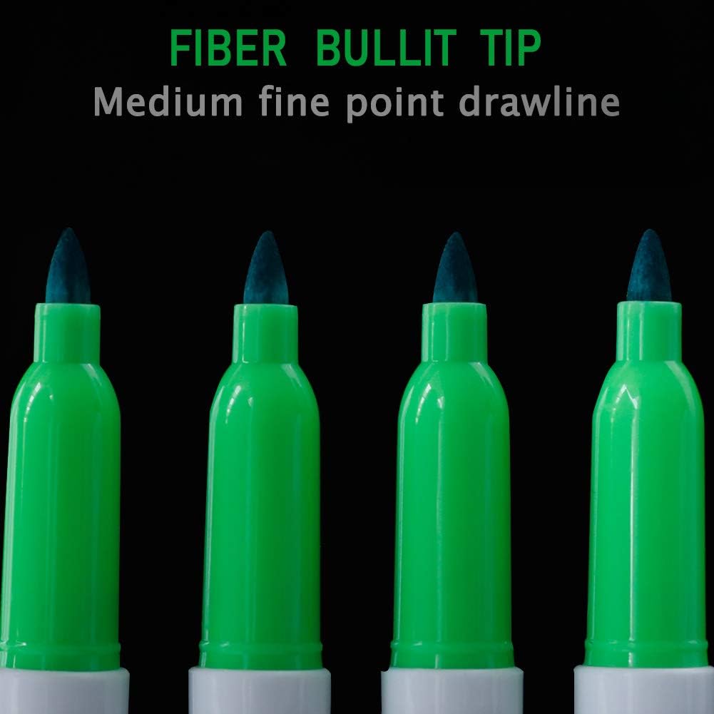 Volcanics Green Dry Erase Markers Low Odor Fine Whiteboard Markers Thin Box of 12