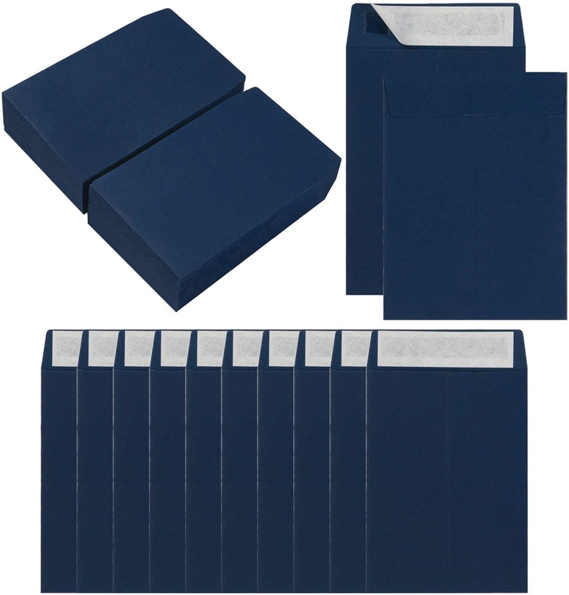100 Pack Seed Envelopes Self-Adhesive Small Coin Envelopes Seed Storage Packets for Garden, Office or Wedding Gift (Navy Blue, 3 1/4 ×4 1/2 inches)