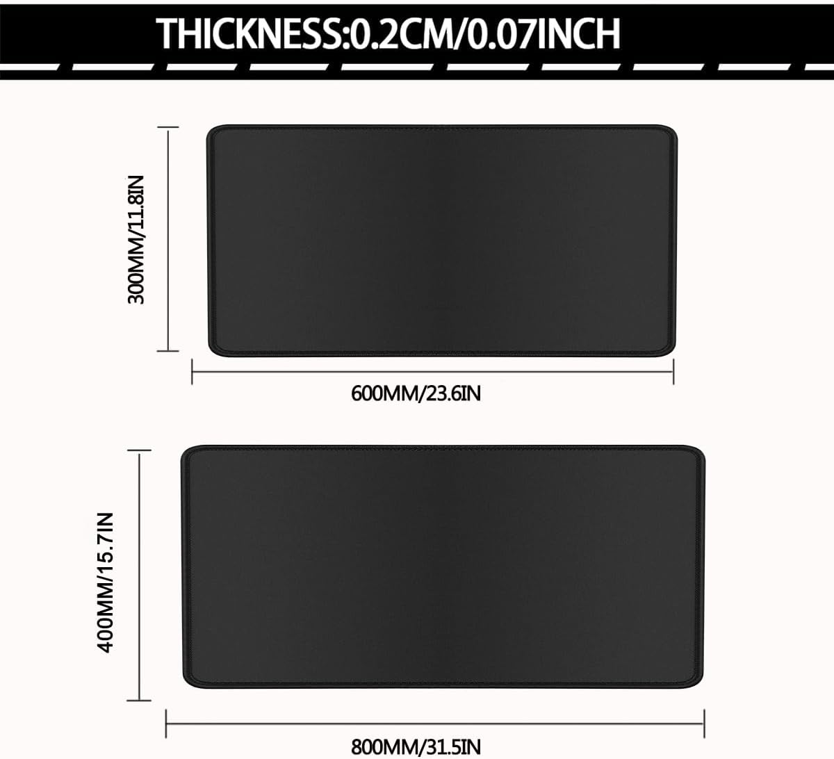 Large Gaming Mouse Pad with Non-Slip Base, Stitched Edges - Desk Mat for Keyboard and Mouse