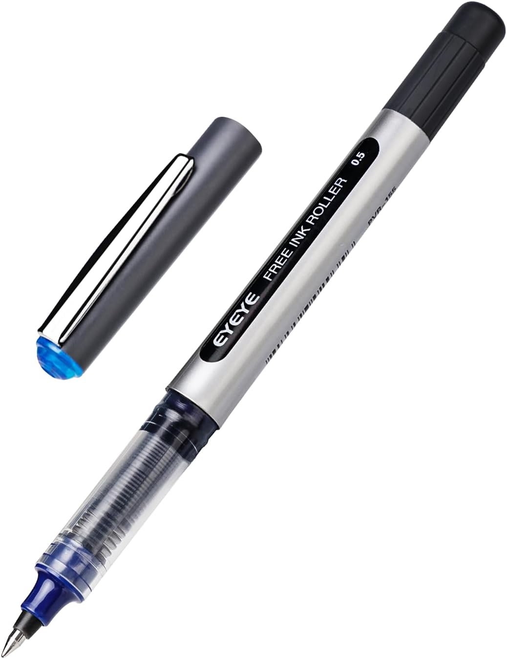 EYEYE Blue Ink Rollerball Pens Extra Fine Point Quick Dry, 8 Pack 0.5mm Liquid Ink Pen Fine Point Smooth Writing Pens for Journaling, Note Taking, Office, School Supplies