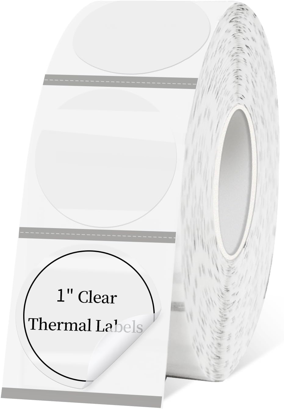 1" Transparent Thermal Label Stickers,Waterproof Thermal Printer Sticker Labels for Gift Wrapping, Self-Adhesive Name Price Tag DIY Custom Logo Design (1000 pcs)
