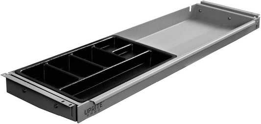 Perfect Posture Under Desk Storage Drawer with Lock — Slim Pen & Pencil Drawer for Regular & Sit-Stand Standing Desks, Gray (33” x 9.5”)