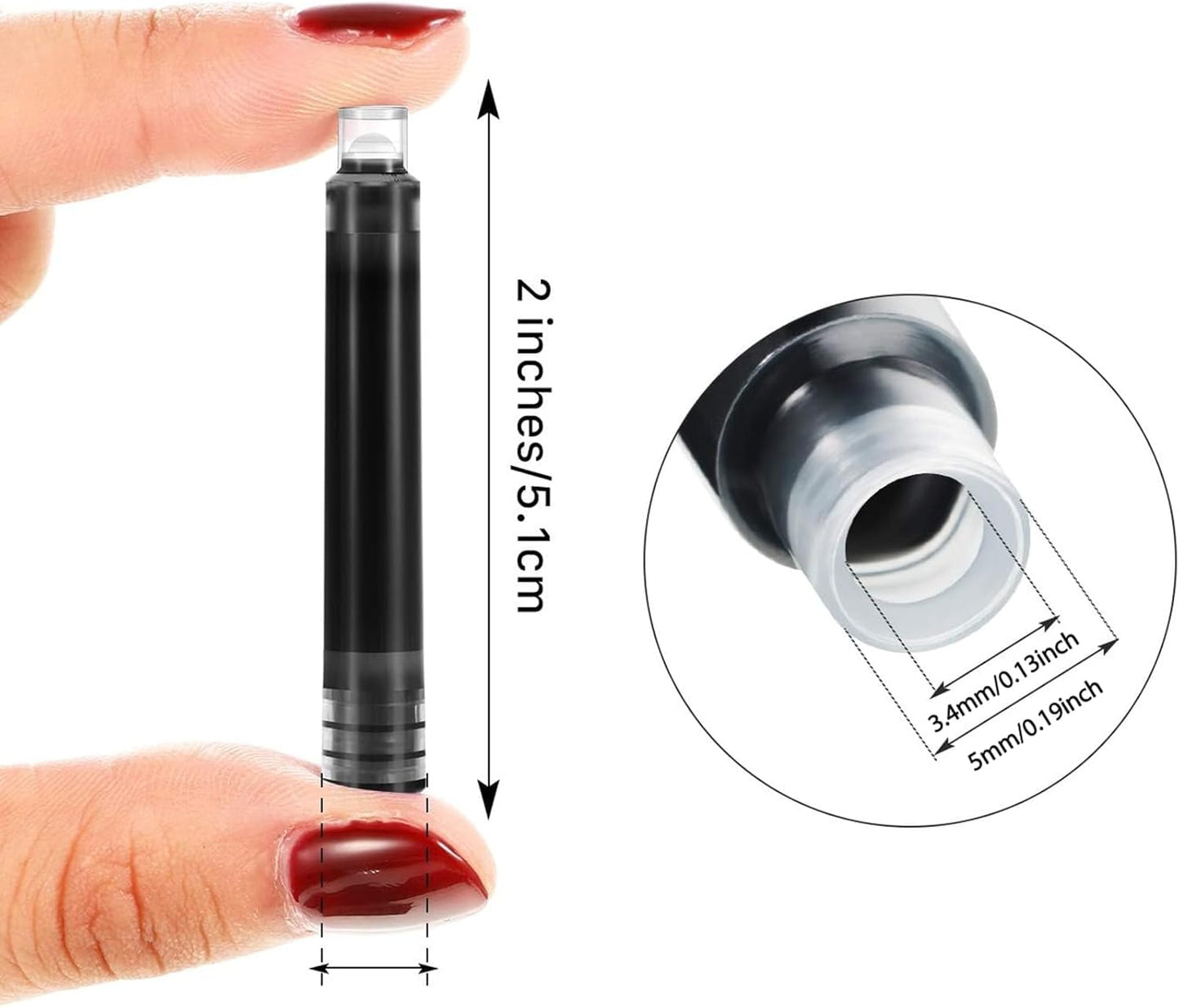 Outus 120 Pcs 3.4 mm Fountain Pen Ink Cartridges Fountain Pen Refills