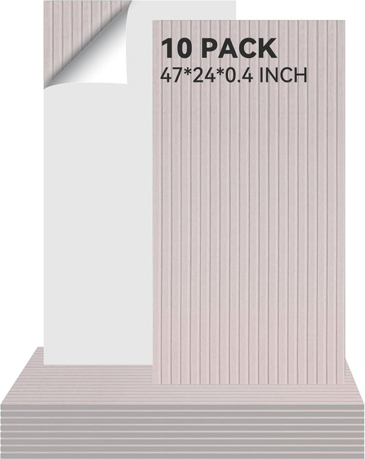 10Pack Large Acoustic Panels, 48x24x0.4 inch Sound Proof Panels for Walls, Self-Adhesive Sound Dampening Wall Panels, Noise Absorbing Decorative Wall Panels, Wall Noise Blocker for Home Studio (Camel)