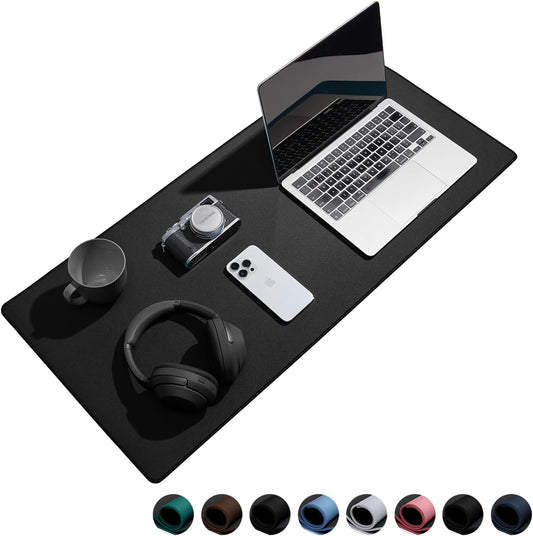 Waterproof Large Gaming Mouse Pad with Durable Stitched Edges, Non-Slip Rubber Base, Grainy Jacquard Mouse Mat Desk Pad for Home Office Gaming, 27.5"*11.8"*0.12", Black