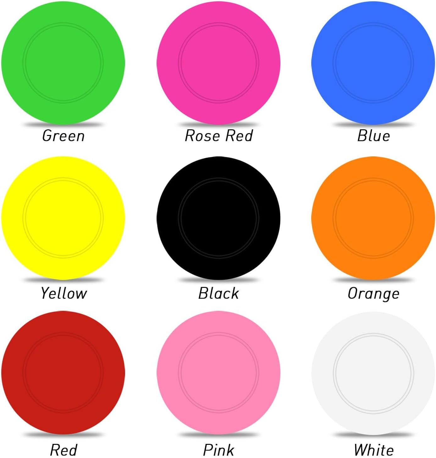 100 PCS 37mm Plastic Poker Chips, Personalize Your Chips with Logo and Text, for Bingo Game, Chess Room, Casino Theme Party