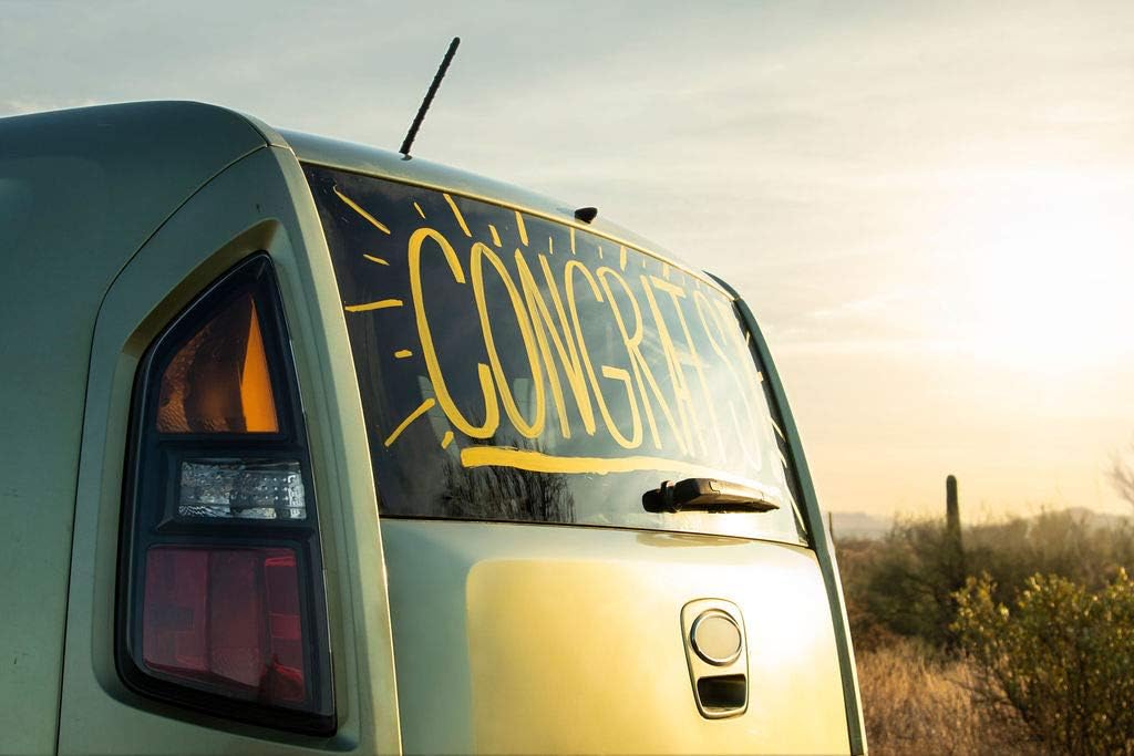 Glass Pen Window Marker: Liquid Chalk Pens for Glass, Whiteboard Markers with Washable Paint - Graduation, Car Windows, Mirror Pen, Storefront, Wedding, Parade, Party & Holiday (Yellow, Jumbo Tip)