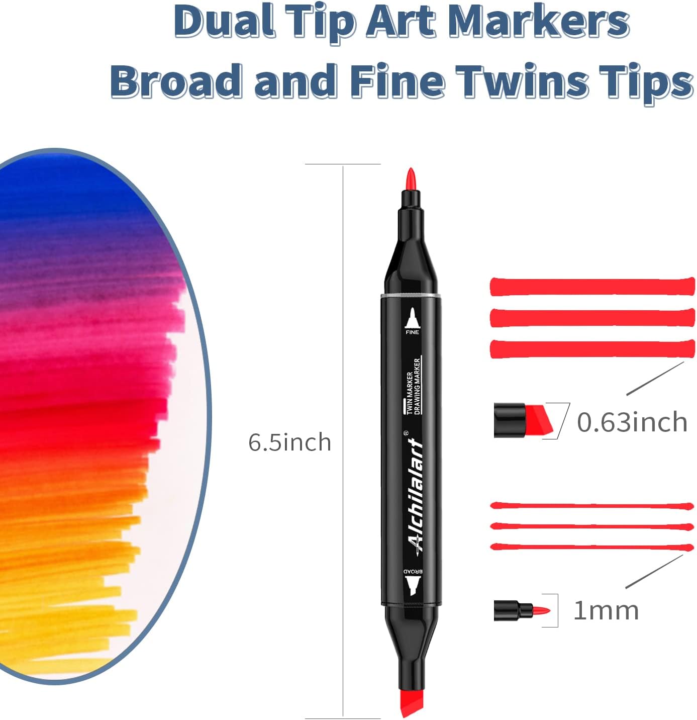 alchilalart 100-Colors Alcohol Based markers, Alcohol Markers Set, Dual Tip Alcohol Sketching Drawing Markers Animation for Adults Kids