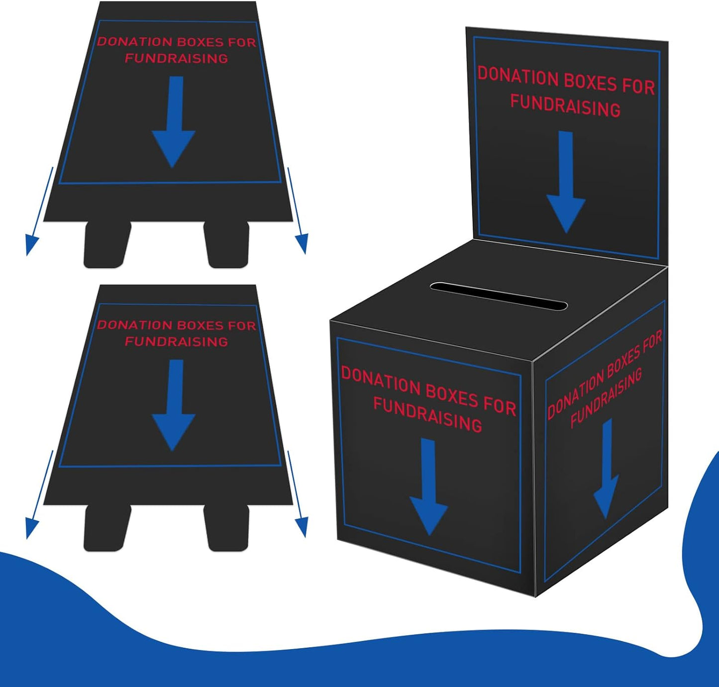 12 Pack Raffle Box Donation Box for Fundraising, Ballot Cardboard Boxes with Slot for Ticket and Removable Header Charity for Collecting Business Card Voting Contes, 6 x 6 x 6 Inch