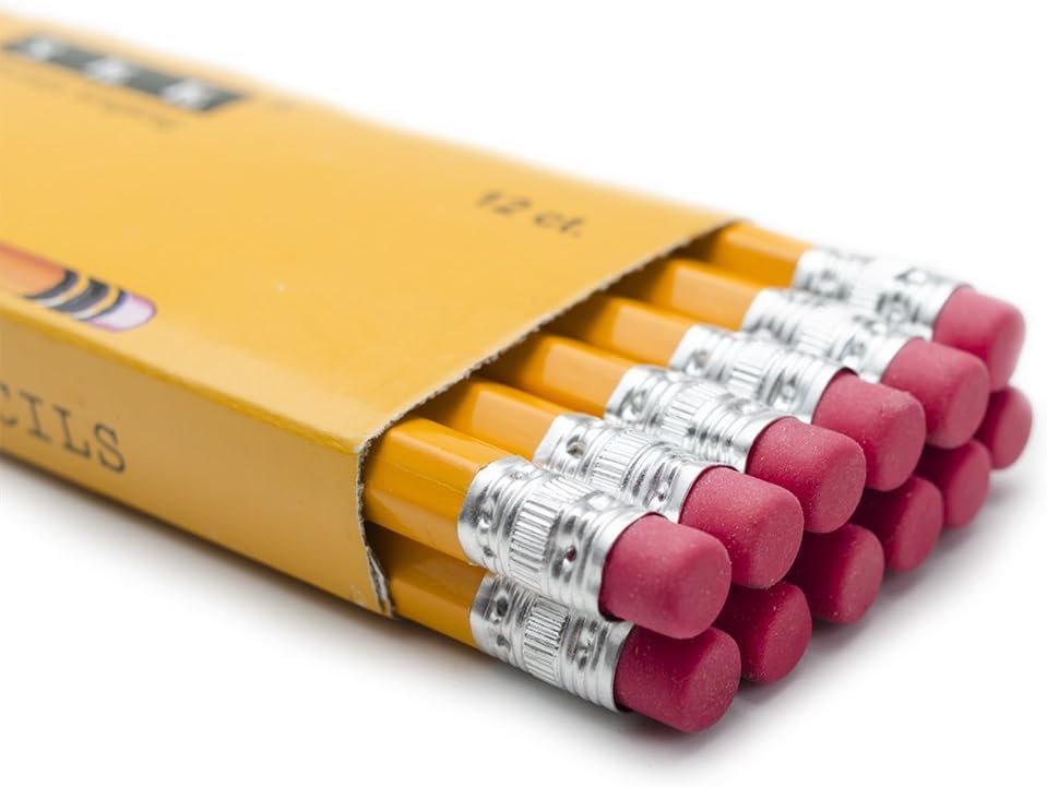 SKKSTATIONERY Pre-sharpened pencils, Pencils Sharpened with eraser top, #2 HB pencil, 144/box.