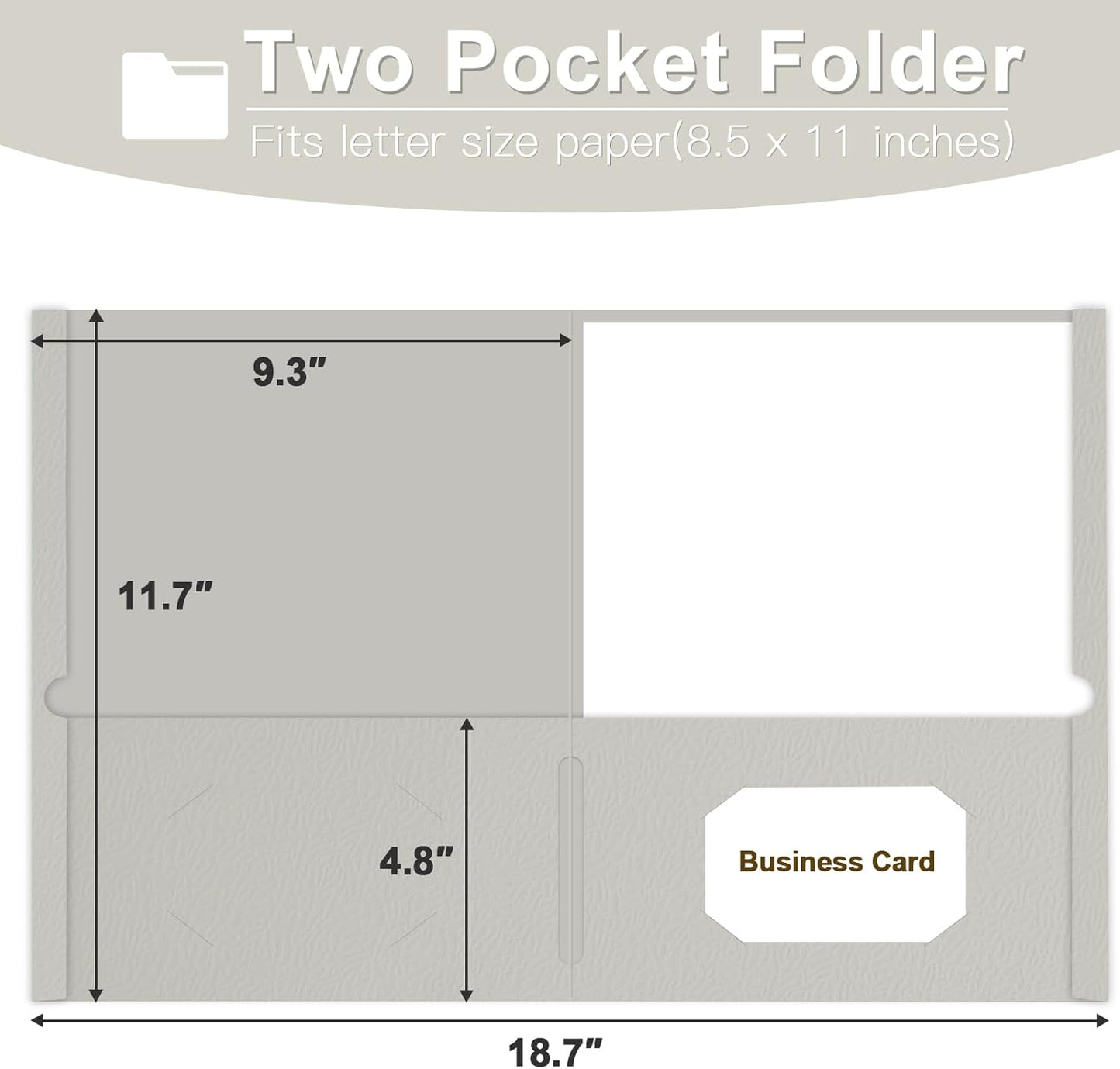 Folders with Pockets, LAYZZ 30 Pack Paper Pocket Folders, 2 Pocket Folders Fits Letter Size Paper, for School Office and Home (Grey)