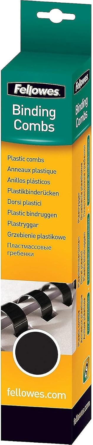 Fellowes Plastic Binding Comb 3/8" Black, 100Pack