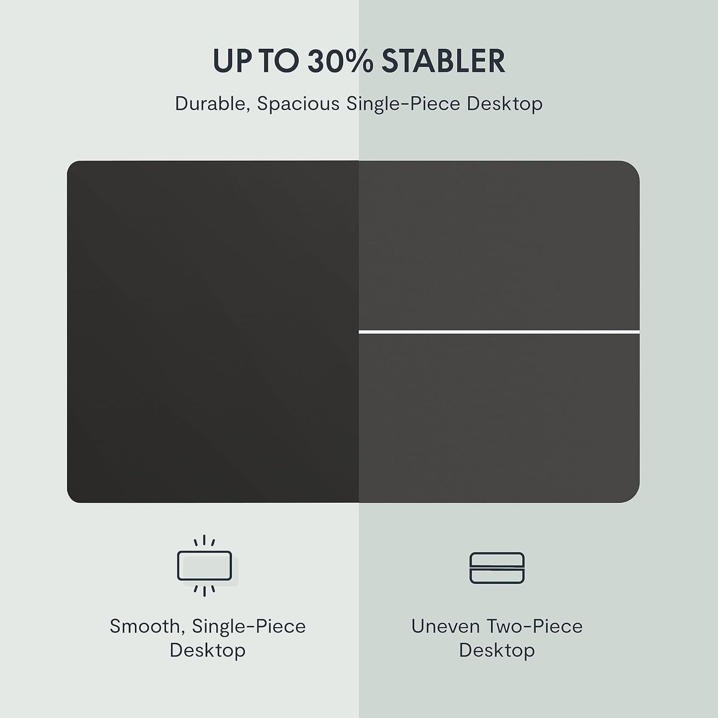 FLEXISPOT EN1 One Piece Standing Desk, 55 x 28 Inch Desktop Electric Adjustable Height Desk for Home Office and Computer Workstation (White Frame + Black Top, 2 Packages)