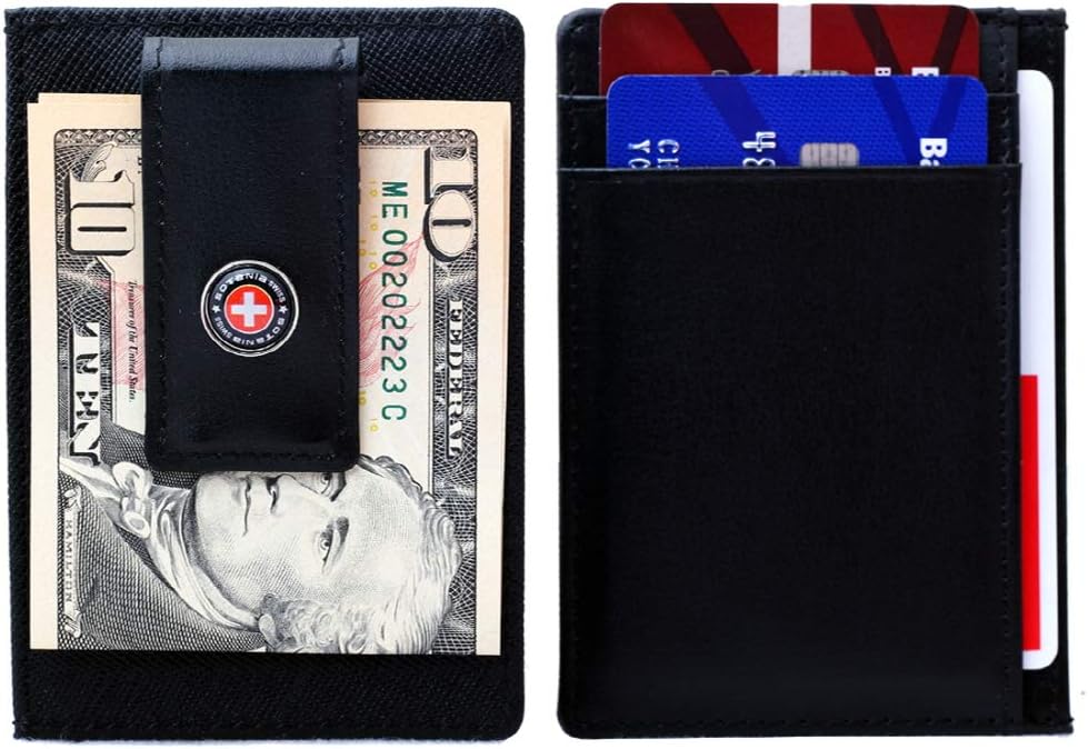 Free engraving - 24K Gold, Mens Leather Money Clips, Roller Ballpen, Ballpoint pen, Ball pen, Groomsmen Gift,Three Lines Each 20 Characters, Free Customization (Silver_Gift_Set)