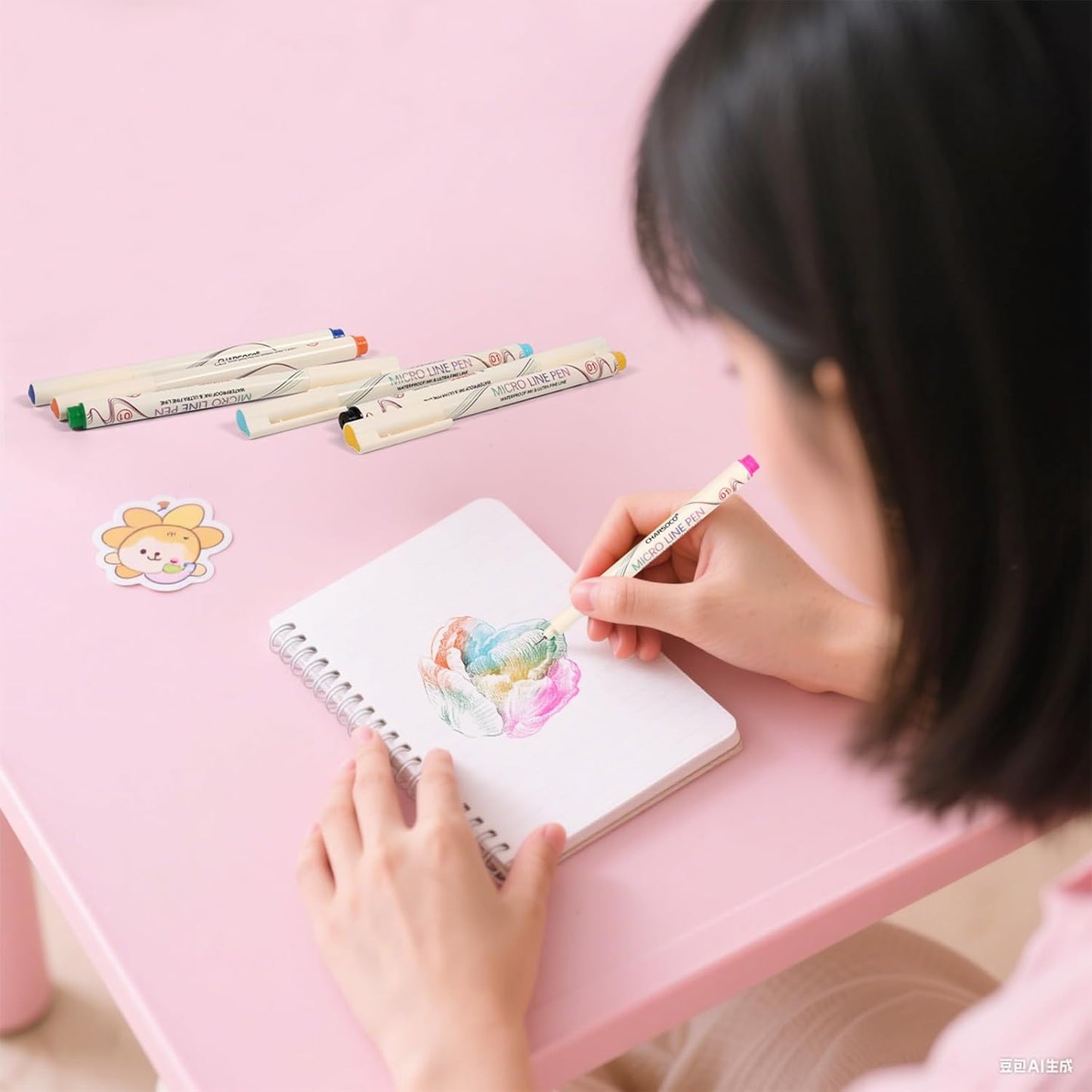 01 Micro Fine Point Pen Set - 24 Waterproof Archival Ink Colors, 0.25mm Fineliner Pens for Art Illustrations, Sketching, Anime, Manga, Technical Drawings & Scrapbooking