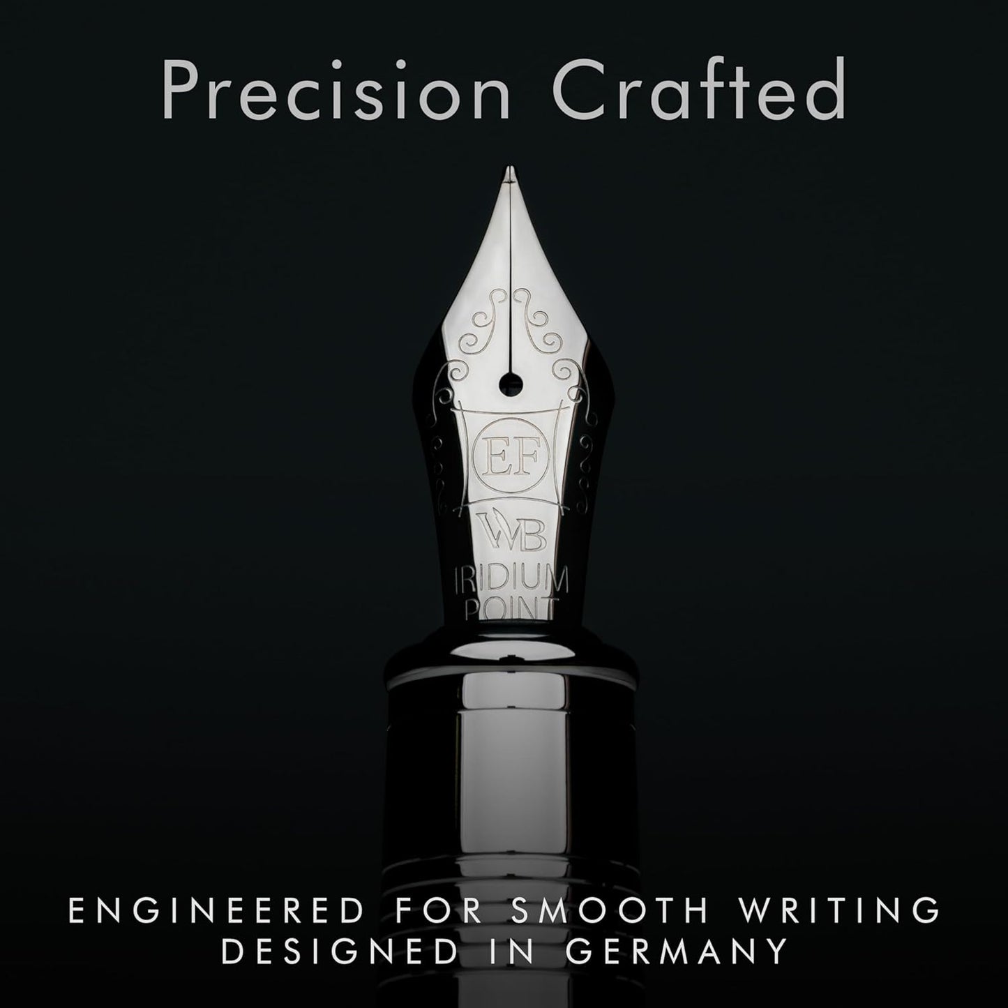 Wordsworth & Black Majesti Fountain Pen-(Checked), Luxury Case, Chrome Finish; Extra Fine Nib- Ink Cartridges, Refillable Ink Converter-Calligraphy Pen-Best Business Gift Set for Men & Women