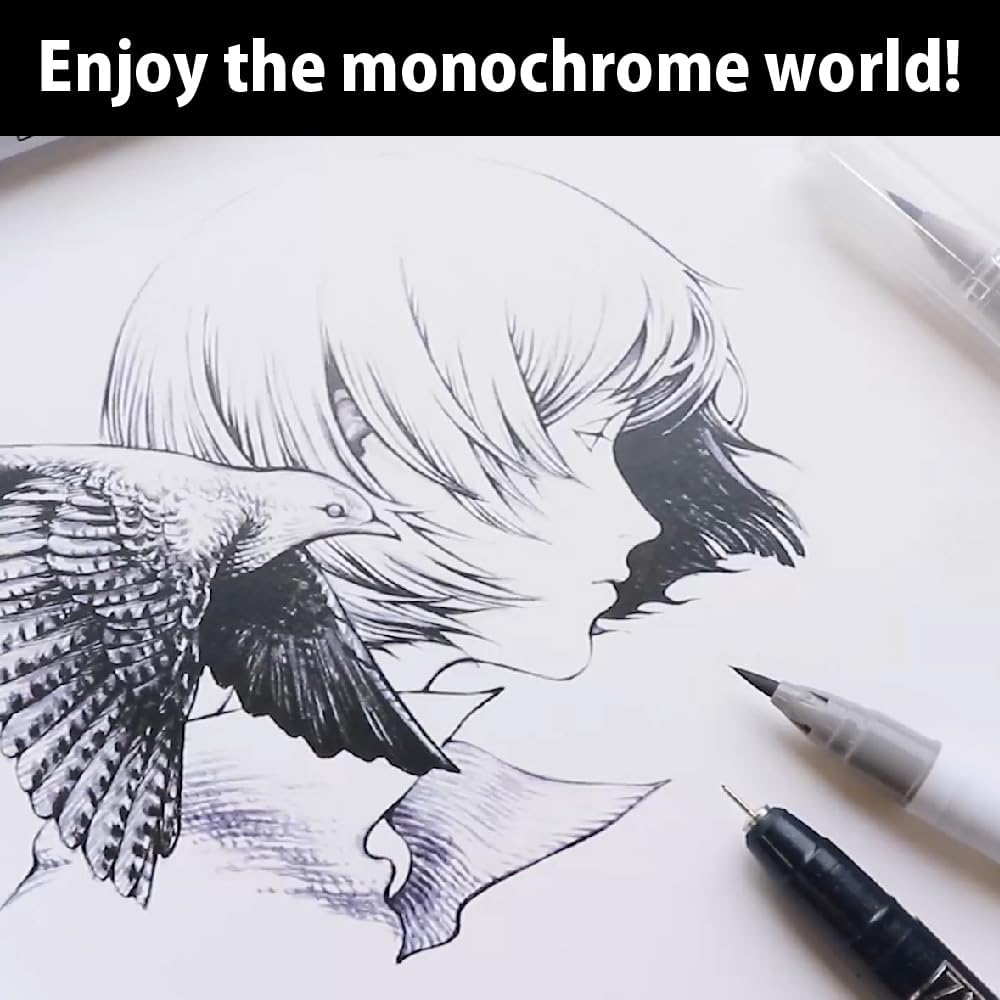 Kuretake Zig Inktober pen set, for Illustration, Manga Drawing, Lettering and Calligraphy, Professional Artist, Made in Japan (Special 24(6pcs.))