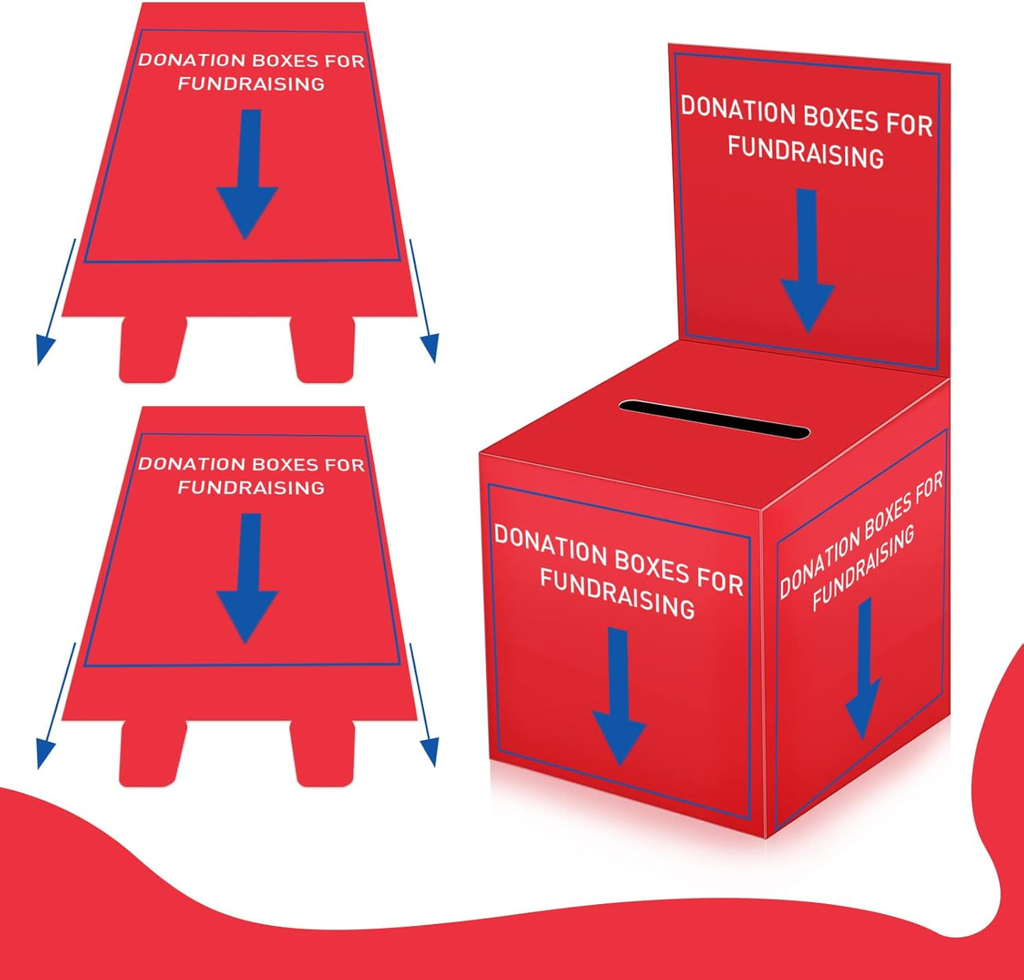 12 Pack Raffle Box Donation Box for Fundraising, Ballot Cardboard Boxes with Slot for Ticket and Removable Header Charity for Collecting Business Card Voting Contes, 6 x 6 x 6 Inch