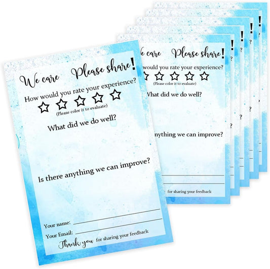 Generic 100 Suggestion Box Cards Comment Cards 4x6 Inch Blank Suggestion Forms for Customer Feedback, Comment, Improvement for Small Businesses Supplies, Restaurants, Church, School