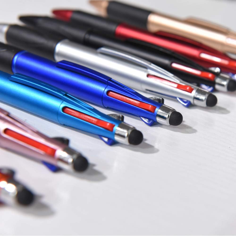 MiSiBao Stylus Pen for Touch Screen 4 Color in One Multi-colored Ballpoint Pens Medium Point (1.0mm) for iPad, 4-Pack