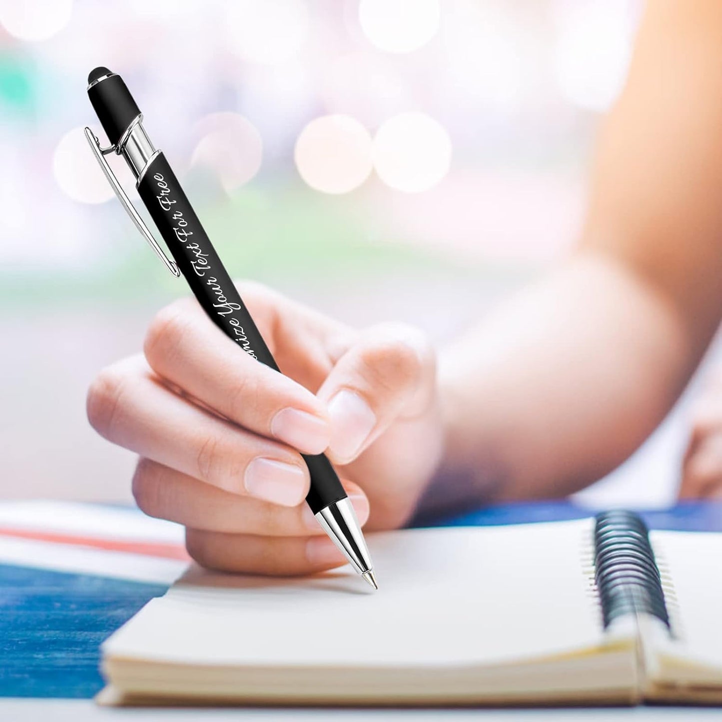 Max 500 Pcs Personalized Pens Bulk, Custom Pens with Free Engraving, Customized Stylus Tip Ballpoint Pen with Your Name Massage Text for School Office Business Graduation Anniversaries-500 Packs