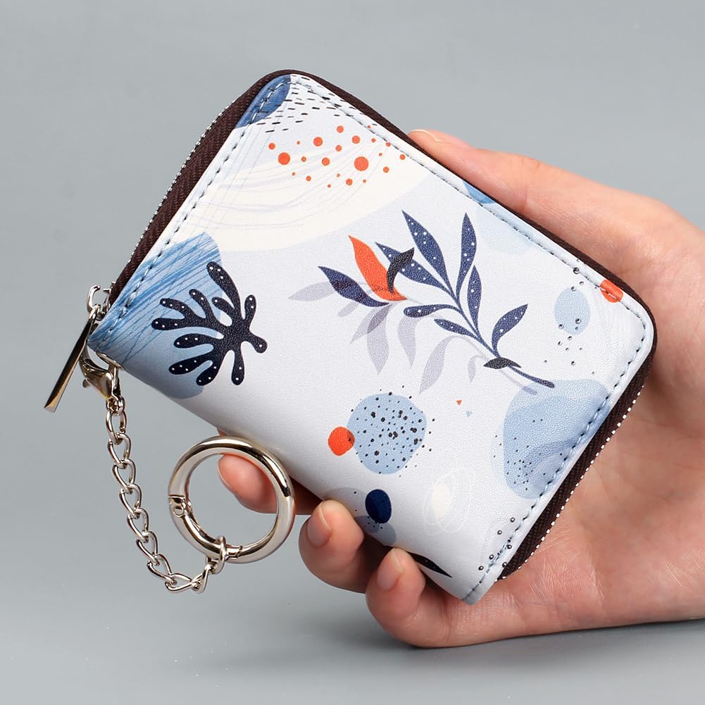 FurArt Zipper Wallet Women, RFID Blocking Credit Card Wallet, Business Card Holder, Compact Size KeyChain Wallet