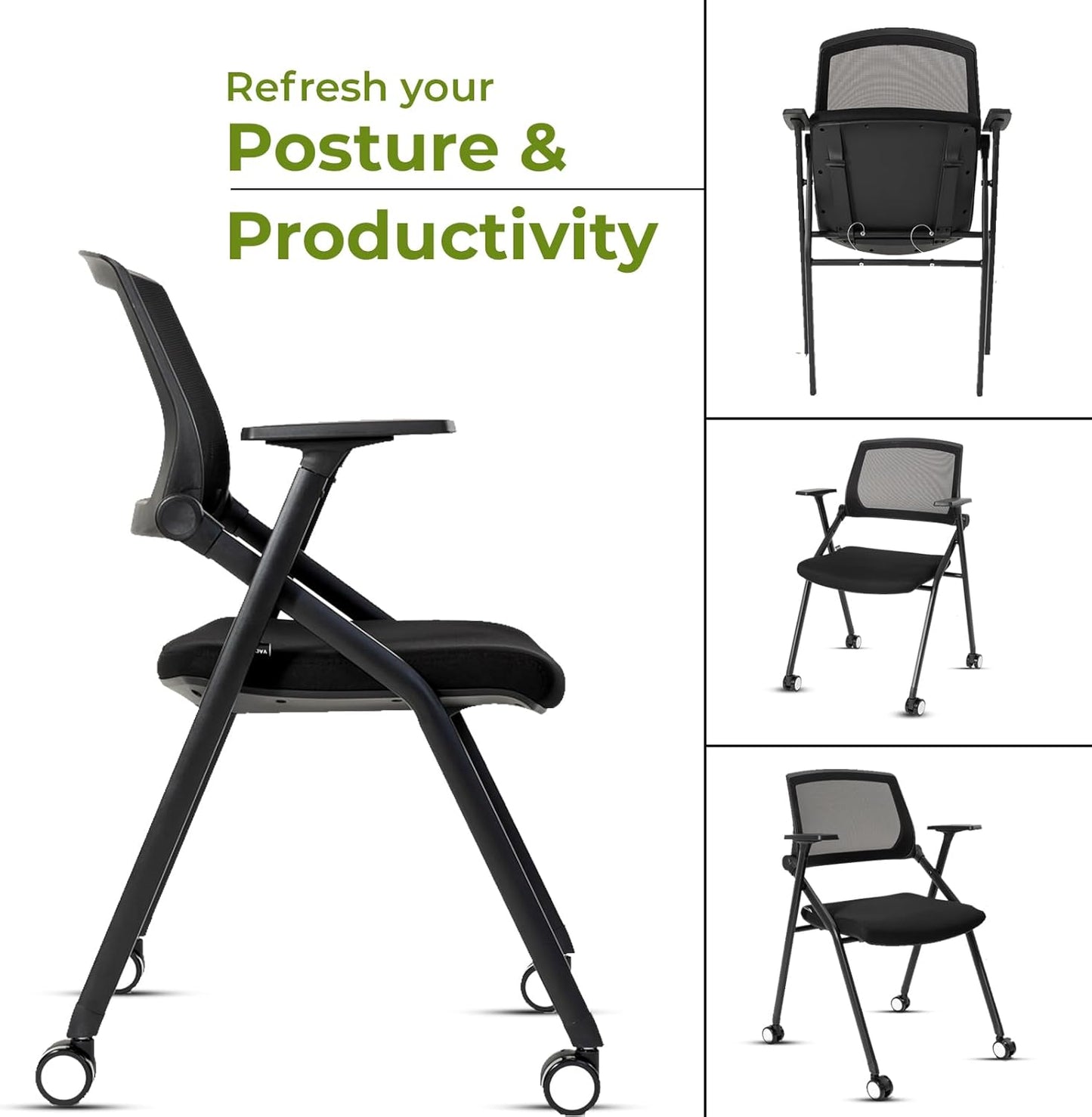 20 Pack Folding Chairs Capacity Portable Nesting Commercial Seat for School Events Office Picnic Kitchen Conference Waiting Training Room