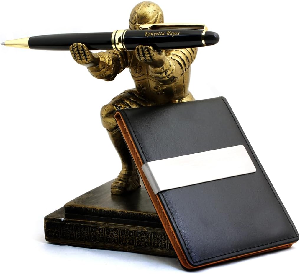 Free Engraving - Personalized Groomsmen Gift, Roller Ballpen, Ballpoint pen, Ball pen, Refillable Pen, Refill pen, Leather Money Clips, Card Holder, Three Lines Each 30 Characters