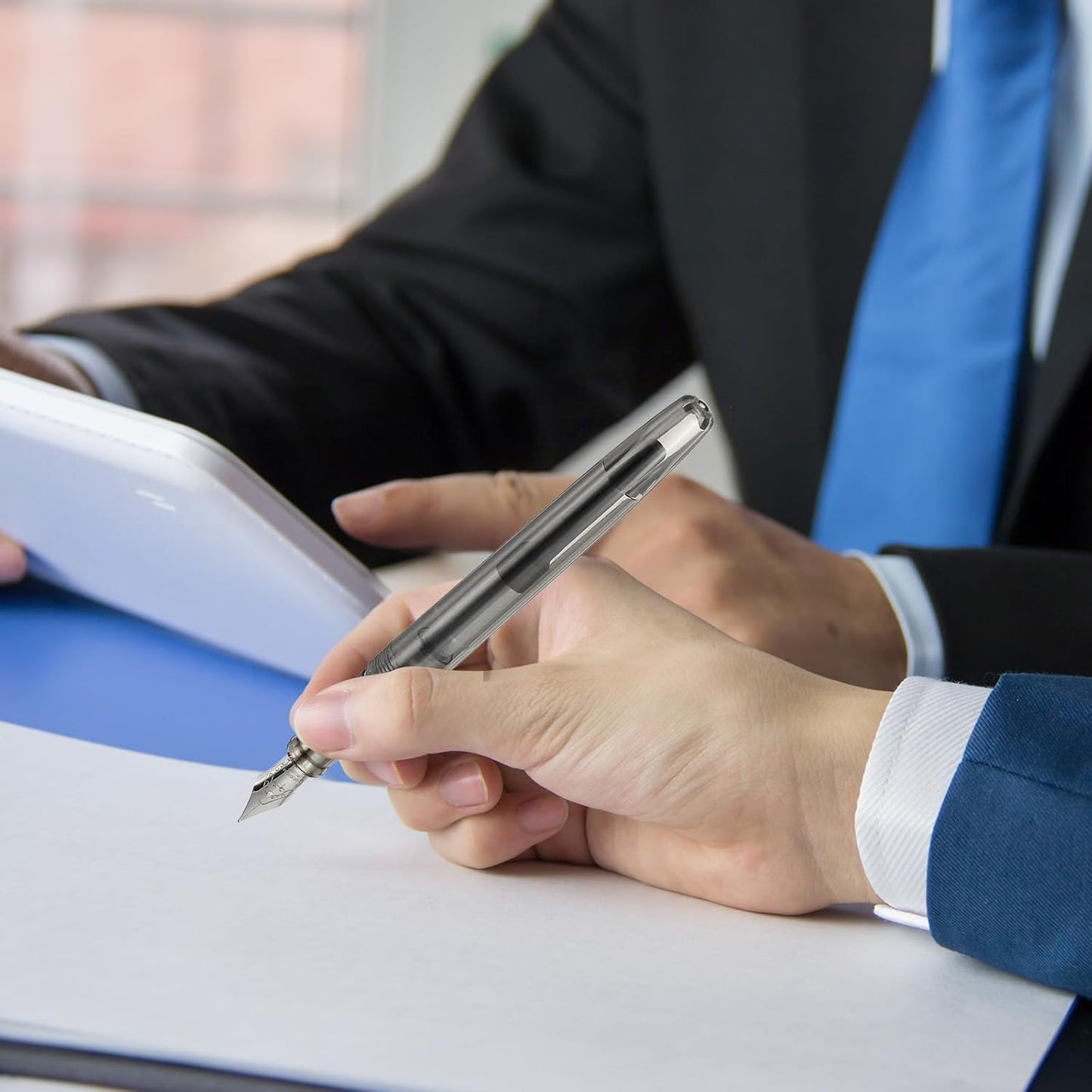 PATIKIL 60Pcs Fountain Pen Ink Cartridges, 3.4mm Bore Diameter Pen Ink Refill Standard International Refill Cartridges for Writing Business, Black