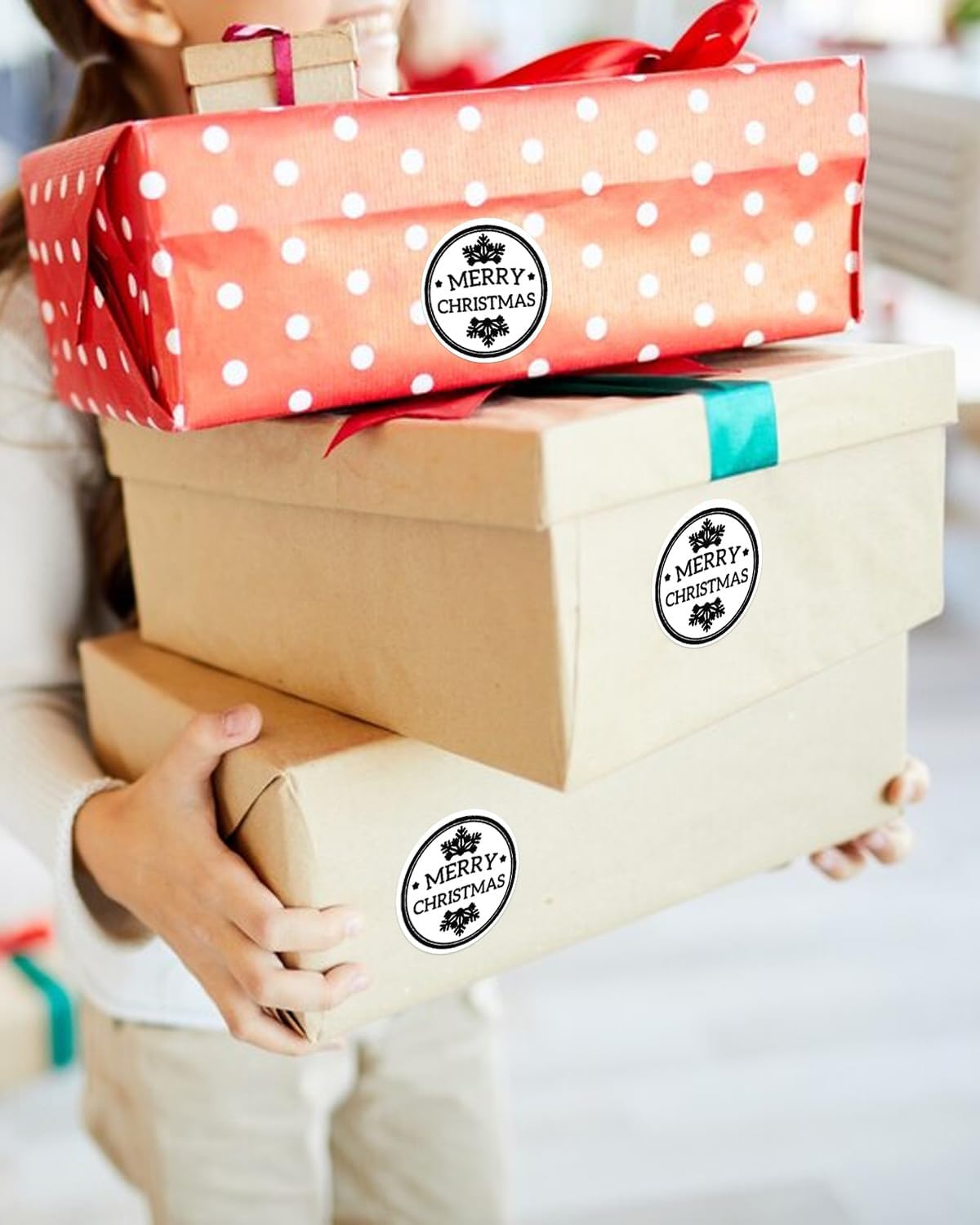 2 inch Round Thermal Labels, Thermal Printer Labels Sticker use for Barcode, Shipping, Customized, Circle Direct Thermal Stickers 600 PCS/1 Roll, White