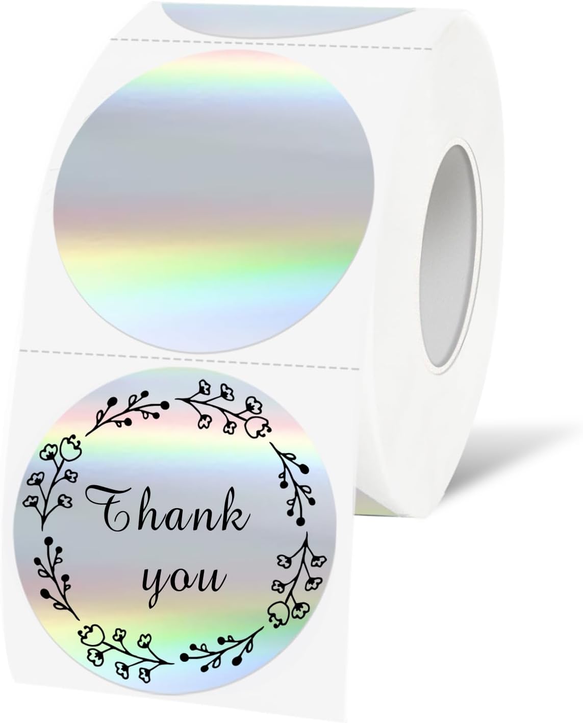 1.5 Silver Round Thermal Sticker Labels, 500 Labels per Roll, Direct Thermal, Multi-Purpose