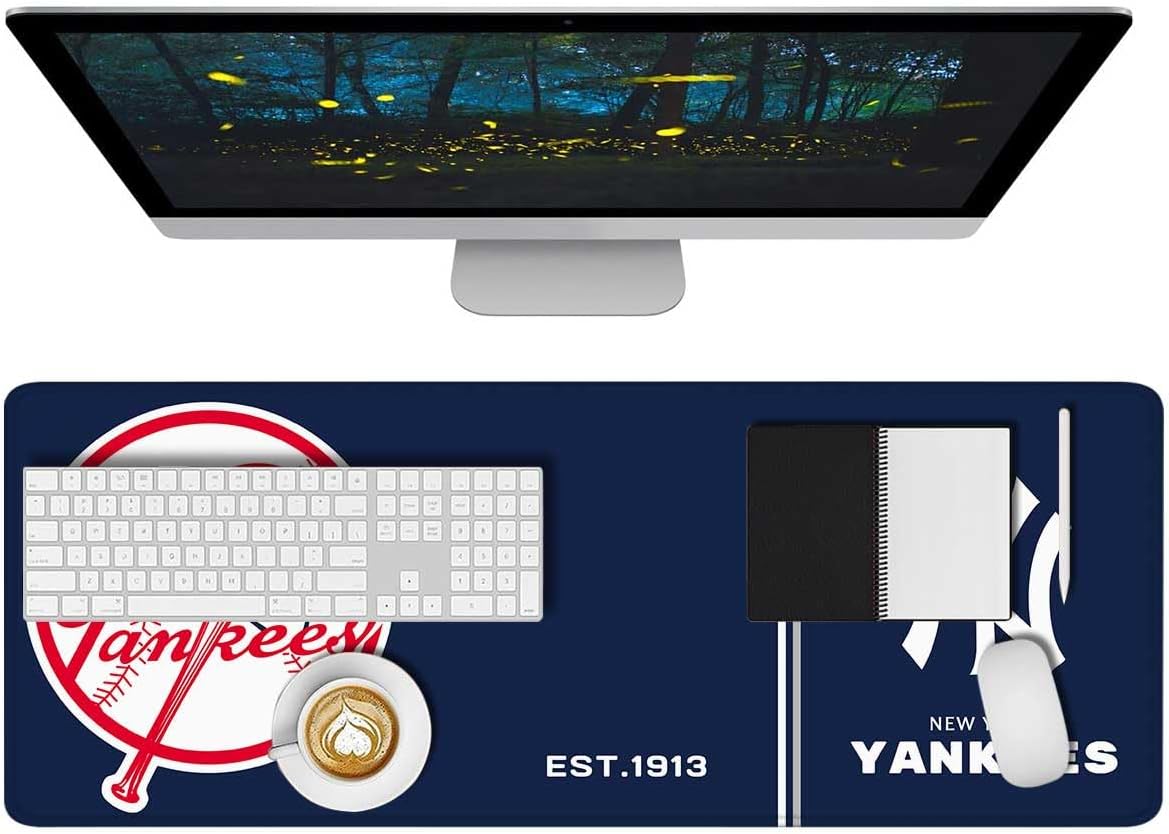 Generic Baseball Mouse Pad Extended Large Gaming Desk Pad 31.5 x 11.8 Inch, XL Mousepad Topographic Mouse Pad with Anti-Slip Rubber Base for New York Home Office