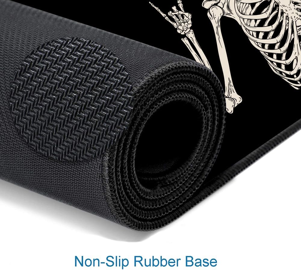 Large Mouse Pad, Extended Gaming Mousepad, Non-Slip Rubber Base Keyboard Mouse Mat Desk Pad for Gamer, Laptop, Office & Home, 31.5 x 11.8 in, Black Skull