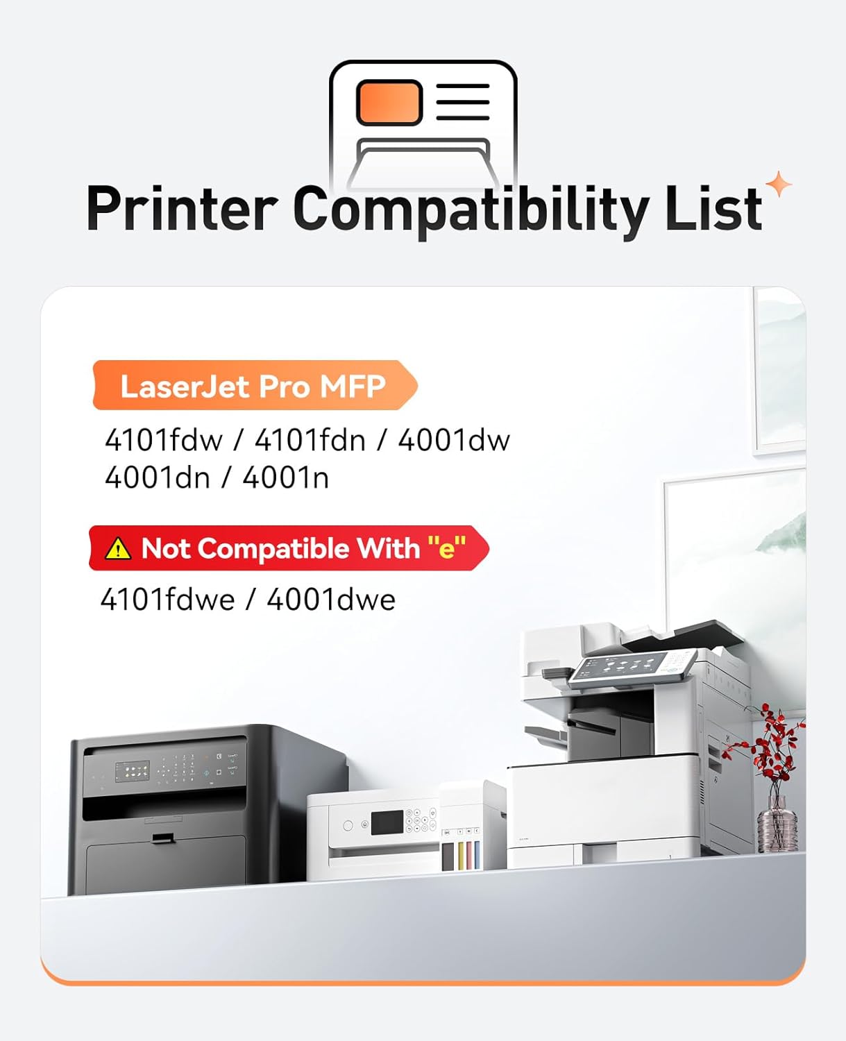 148A W1480A Black Toner Cartridge Set 2-Pack High Yield with Chip Replacement for HP 148A W1480A 148X W1480X Cartridges Compatible with HP Laserjet Pro MFP 4101fdw 4101fdn 4001dw 4001dn 4001n Printer
