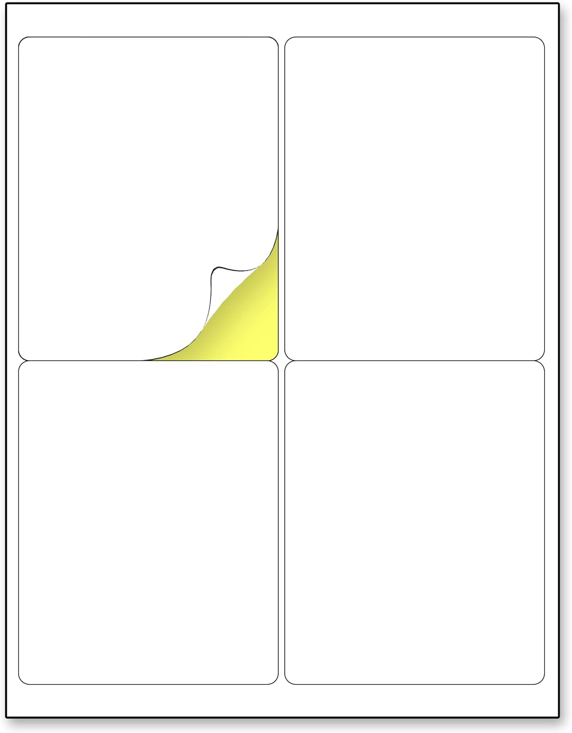 (4" x 5") 200 Sheets, Large White Labels Stickers - Laser/Inkjet Printable