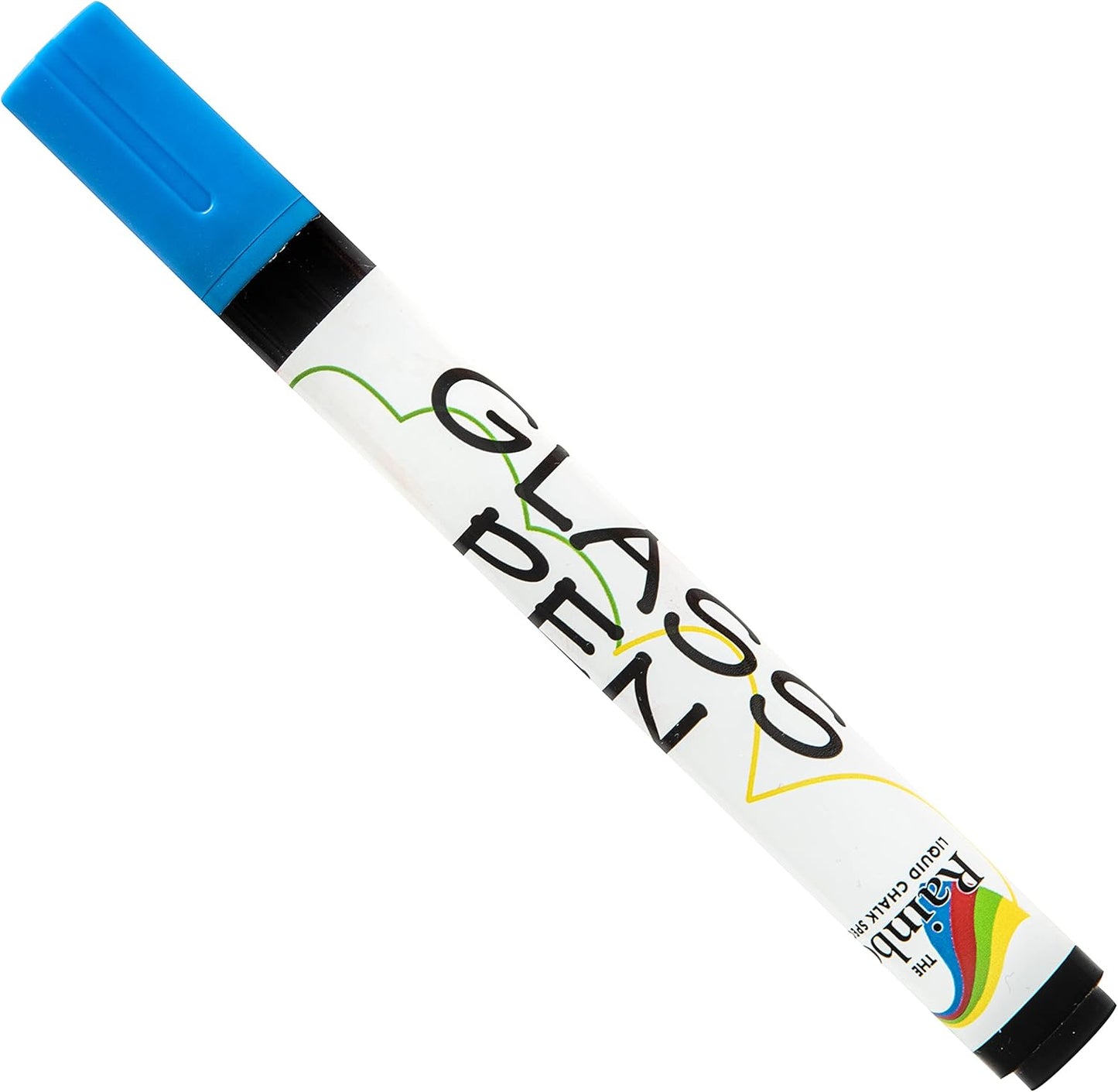 Glass Pen Window Marker: Liquid Chalk Pens for Glass, Whiteboard Markers with Washable Paint - Graduation, Car Windows, Mirror Pen, Storefront, Wedding, Parade, Party & Holiday (Blue, Fine Tip)