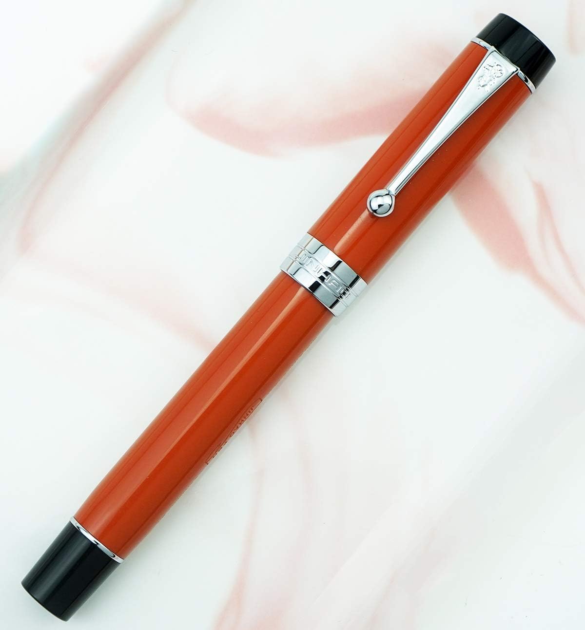 Jinhao 100 Fountain Pen Celluloid Classic Style, #6 Nib Smooth Writing Instrument with Refillable Converter and Pen Case Set