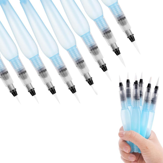 Water Pen, Multifunctional 8-Piece Refillable Watercolor Brushes, Leakproof Water Pens Suitable for Watercolor Painting,Artists, Calligraphy