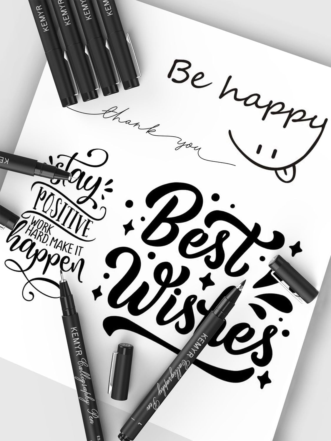 4 Micro Fine liner Drawing Art Pens Calligraphy Pens: 0.8mm Size Black Art supplies Waterproof Archival Black Ink Markers For Artists,Use for Professional Watercolor,Sketching